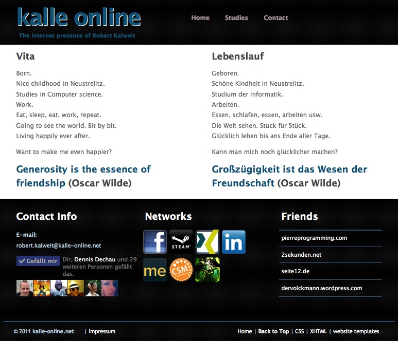 Projects: kalle-online.net - old homepage